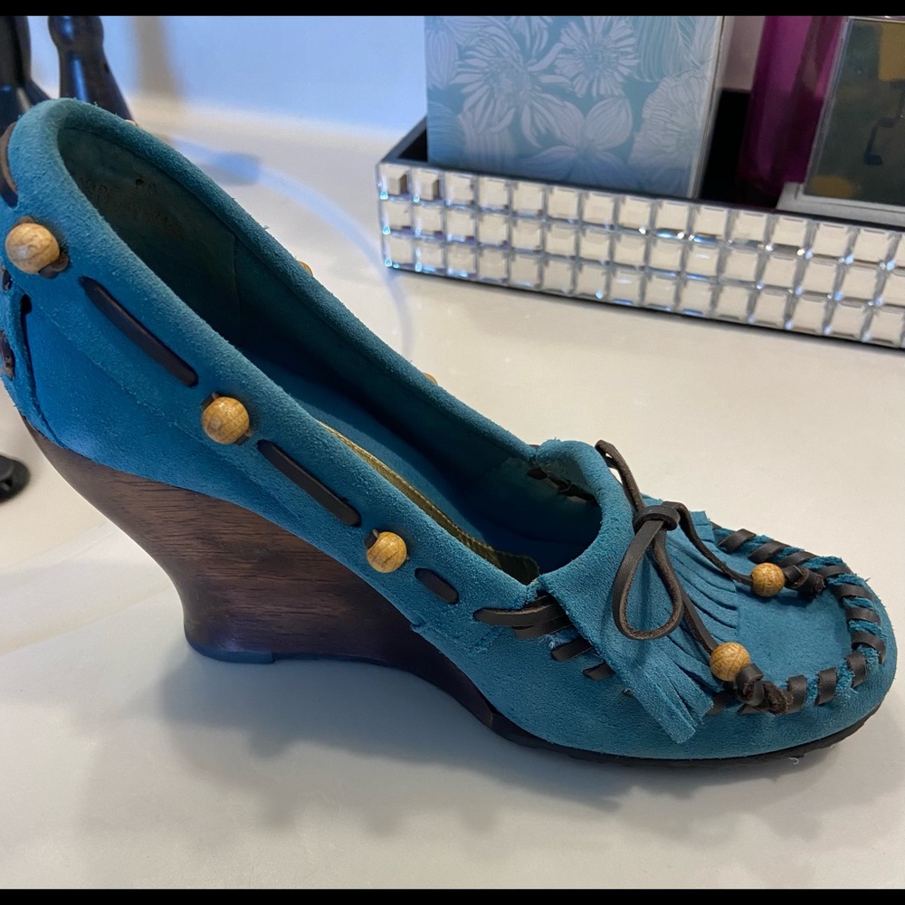 Blue wedge Moccasins